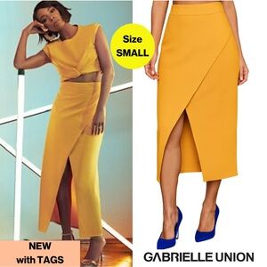 GABRIELLE UNION Classy Yellow Pencil Skirt 🌟 (Size Small) 🏷️ NEW w TAGS